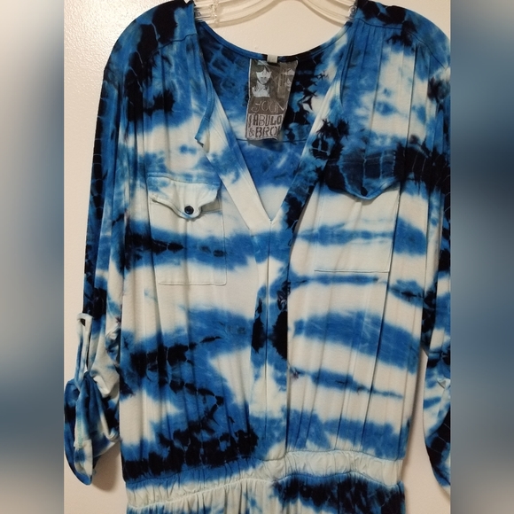 Young Fabulous And Broke Malik Blue Tie Dye Jersey Romper Size Large - Picture 8 of 15